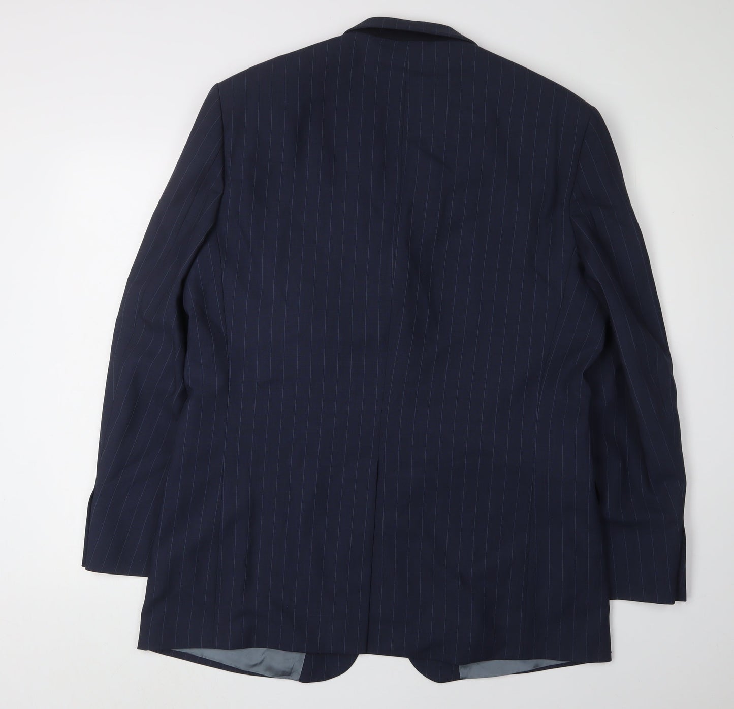 Marks and Spencer Men's Blue Striped Blazer, Size 42R