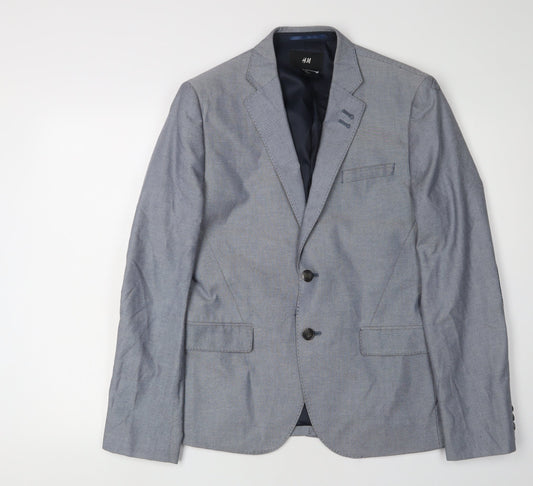 H&M Men's Grey Blazer Size 36R Single-Vented