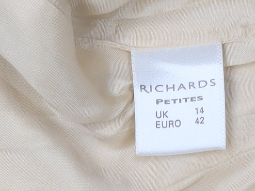 Richards Women Beige Blazer Size 14 Petites Formal
