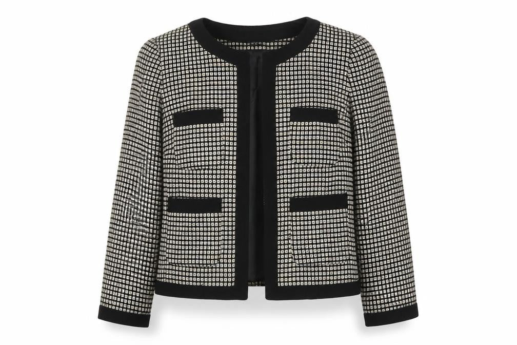 Marks & Spencer Women's Black Check Jacket Size 8