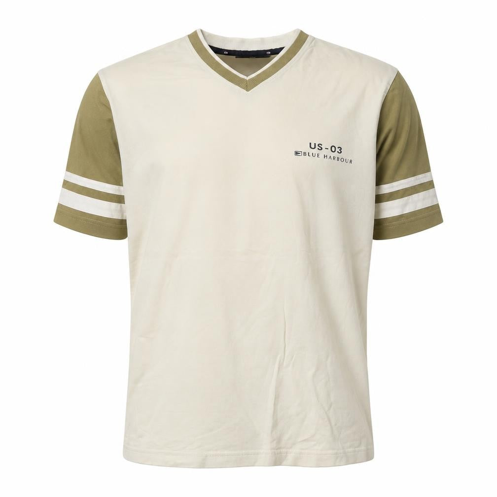 Marks & Spencer Men's Beige V-Neck T-Shirt S