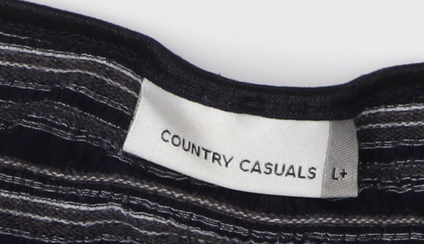 Country Casuals Women's Black Stripe T-Shirt L