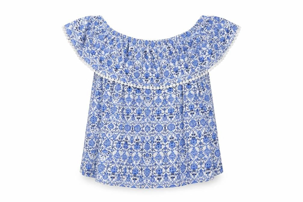 Miss Selfridge Women's Blue Floral Blouse Size 6