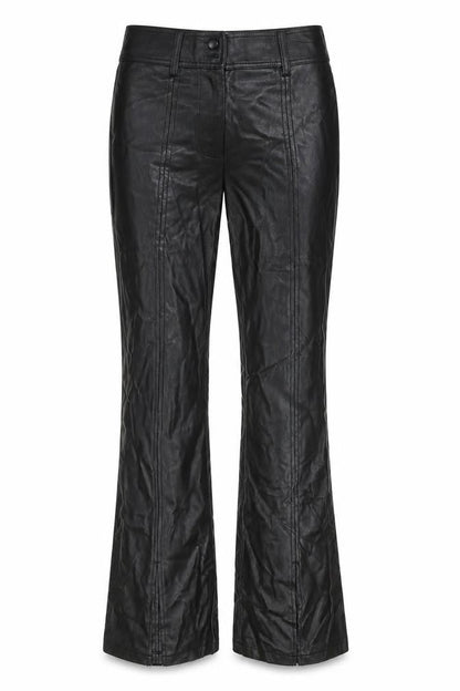 Topshop Women's Black Faux Leather Trousers, Size 4