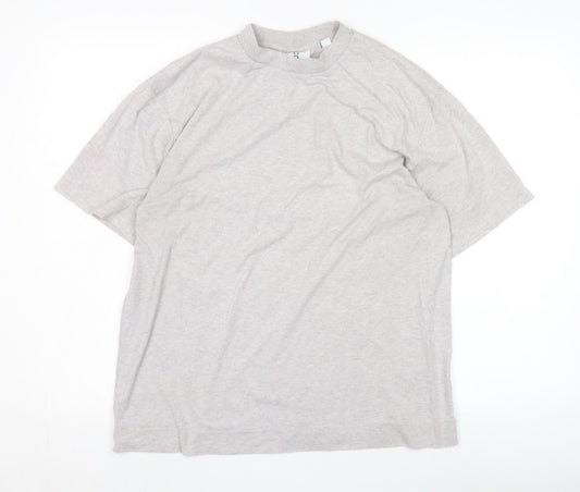 Collusion Unisex Grey Basic T-Shirt, Size S, Cotton Blend