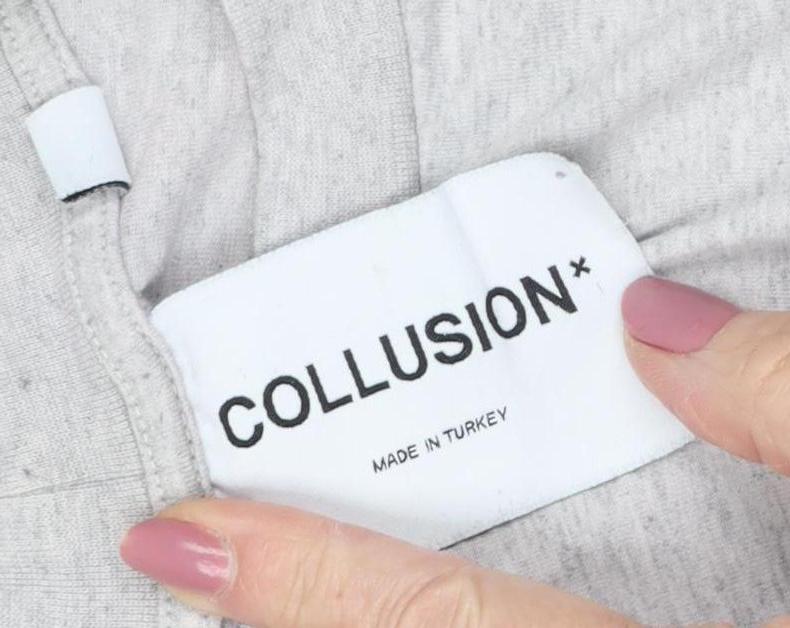 Collusion Unisex Grey Basic T-Shirt, Size S, Cotton Blend