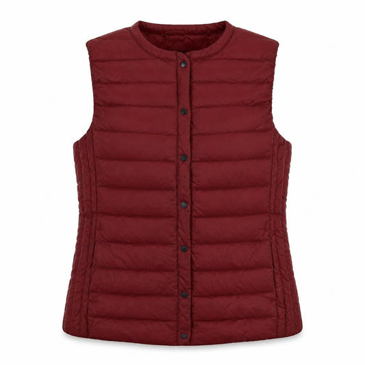 Mango Women's Red Puffer Waistcoat Size 8