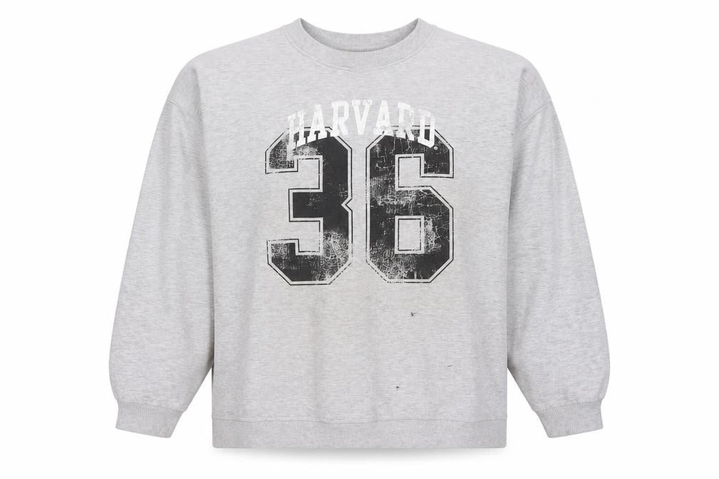 Harvard Grey Unisex Sweatshirt, Size 22, Casual Pullover