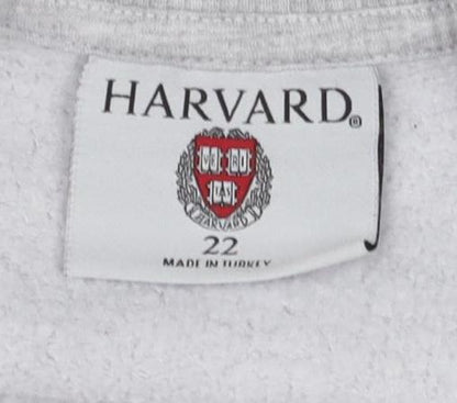 Harvard Womens Grey Sweatshirt, Casual Pullover Size 22,
