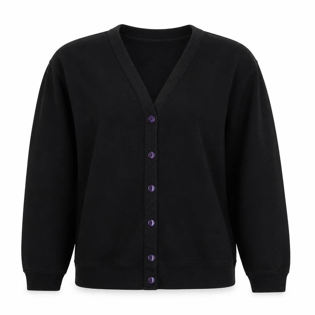 Miss Chief Women's Black V-Neck Cardigan - Medium