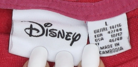 Disney Women’s Red Pullover Sweatshirt Lilo & Stitch L