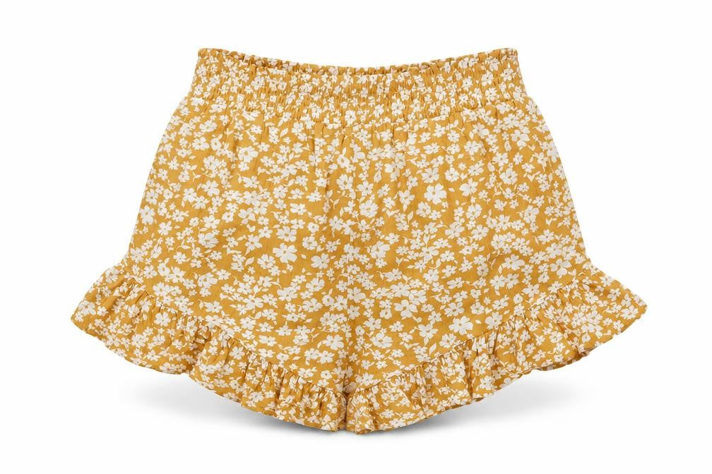 New Look Women's Yellow Floral Culotte Shorts Size 8