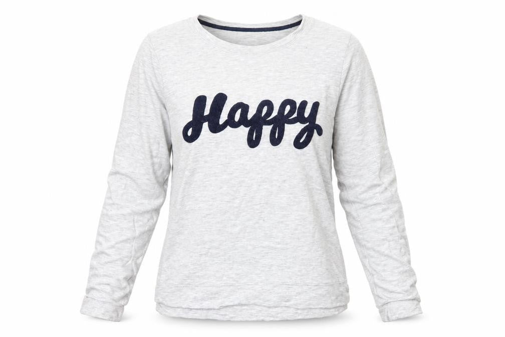 Oasis Women's Grey T-Shirt, Size M, Embroidered Sleeve