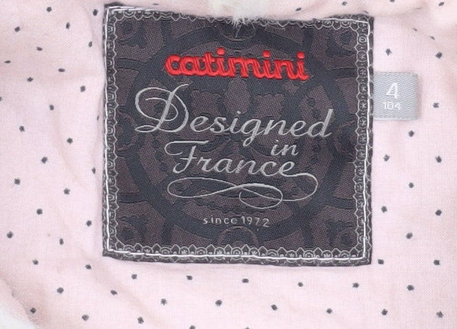 Additional view of Catimini girls’ ivory faux fur coat, size 4, years