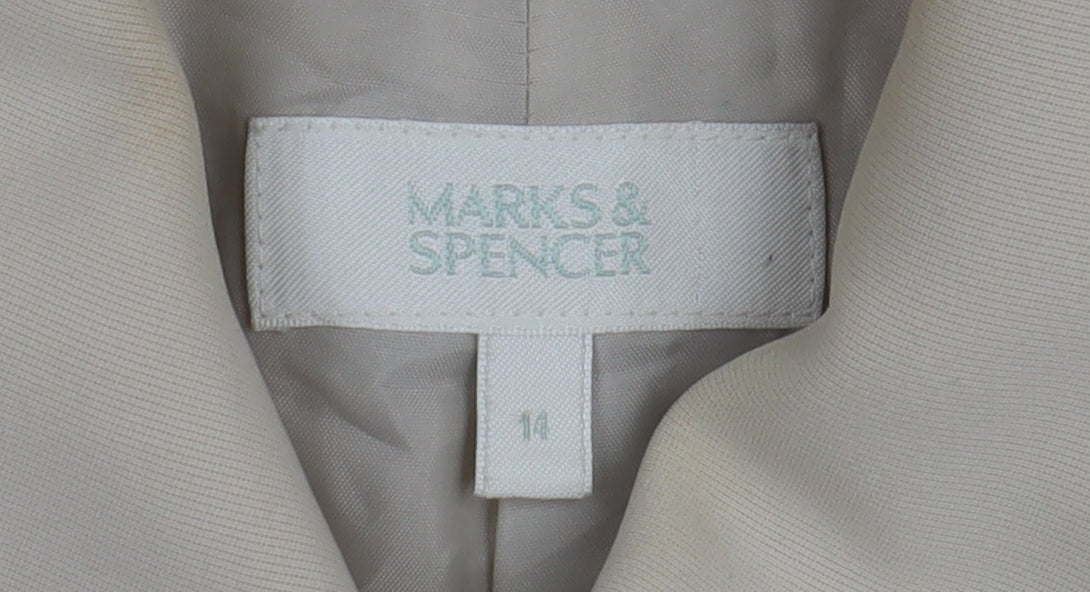 Marks and Spencer Beige Women's Overcoat, Size 14