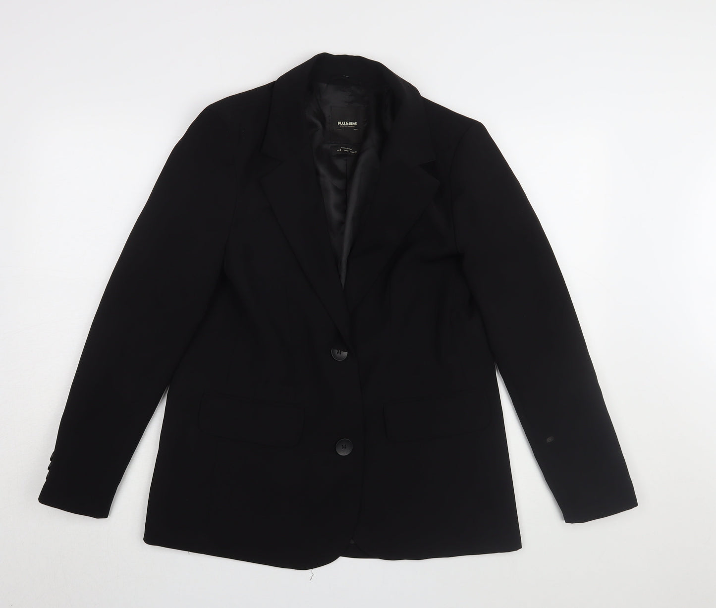 Pull & Bear Women's Black Regular Blazer Jacket Size 8