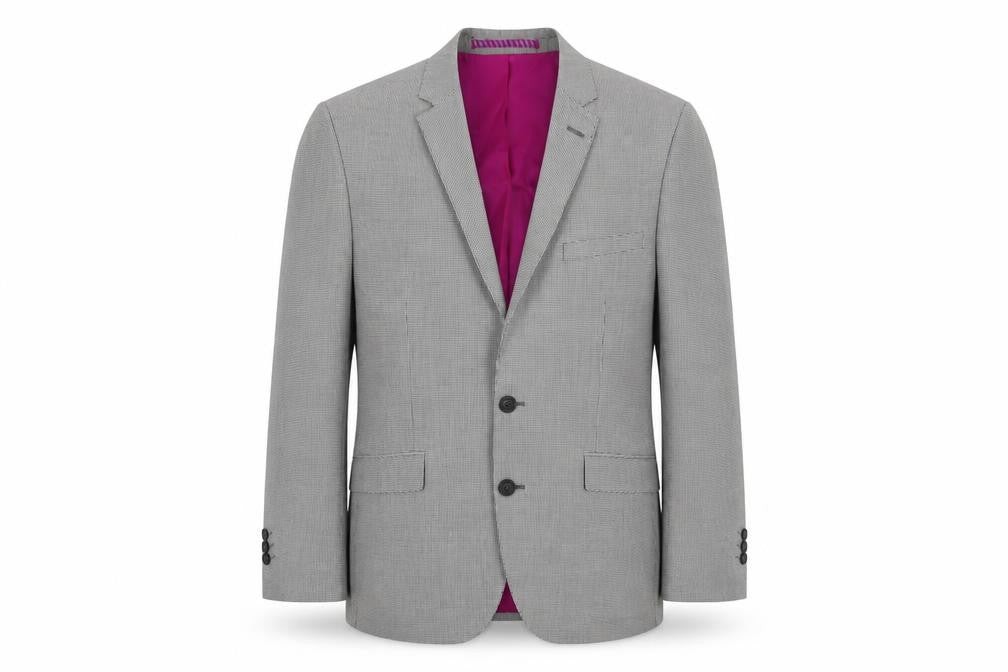 Marks & Spencer Men's Grey Check Blazer, Size 40S