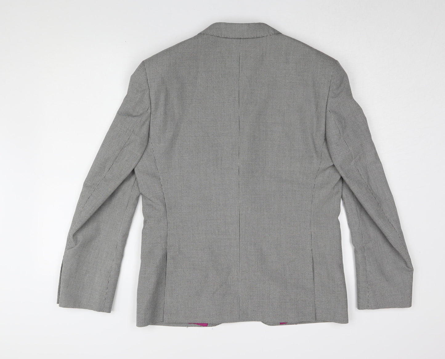 Marks and Spencer Men's Grey Check Blazer, Size 40S