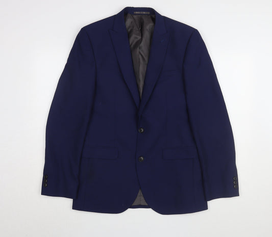 Next Men's Blue Blazer 38R Regular Single-Breasted