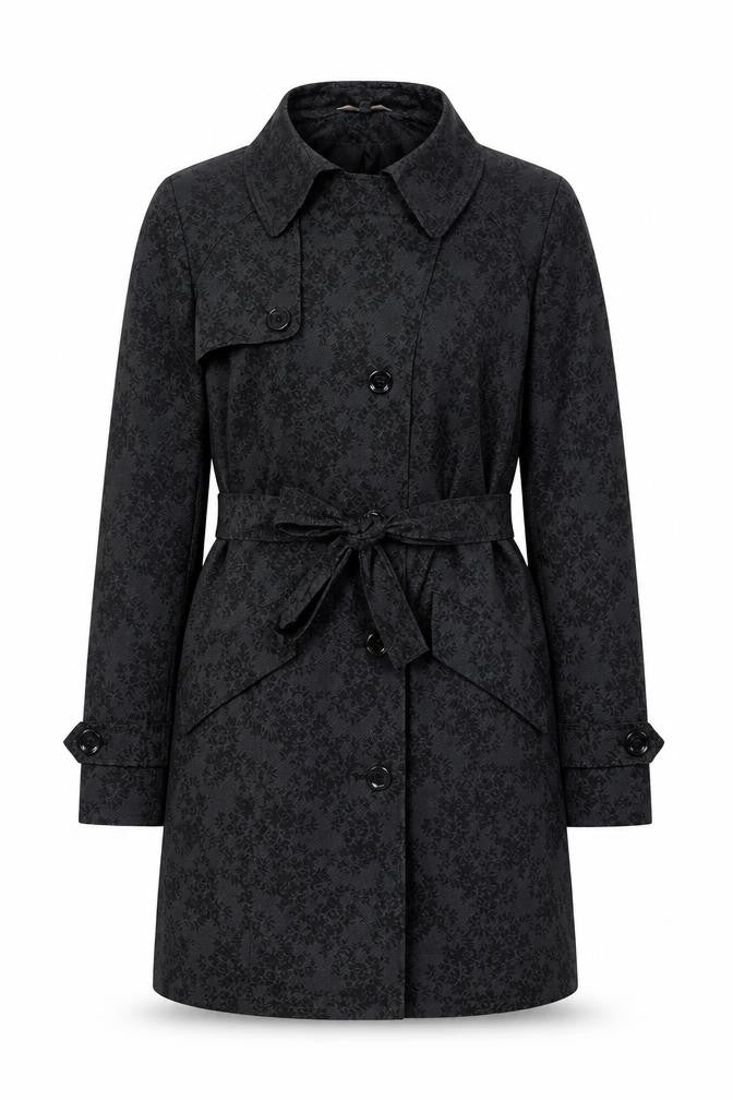 Marks & Spencer Women's Grey Floral Trench Coat Size 12
