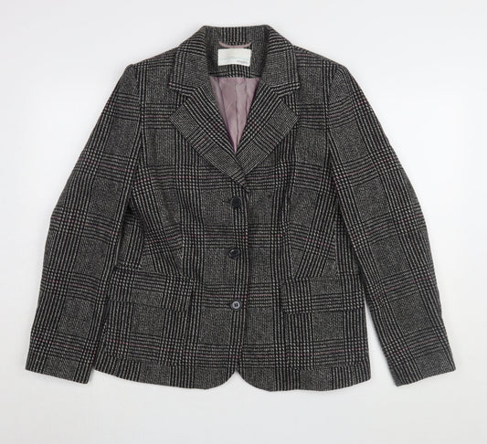 Amaranto Women's Grey Check Blazer Size 14