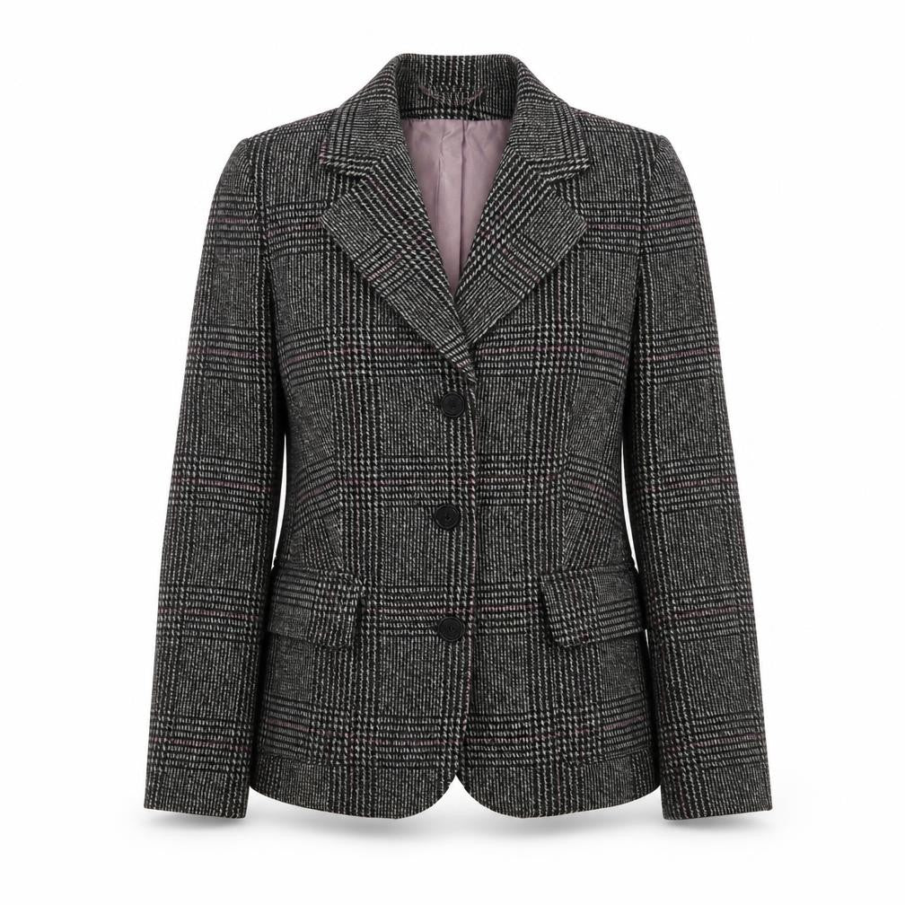 Amaranto Women's Grey Check Blazer Size 14