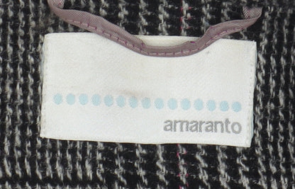 Close-up detail of Amaranto Women's Grey Check Blazer, size 14