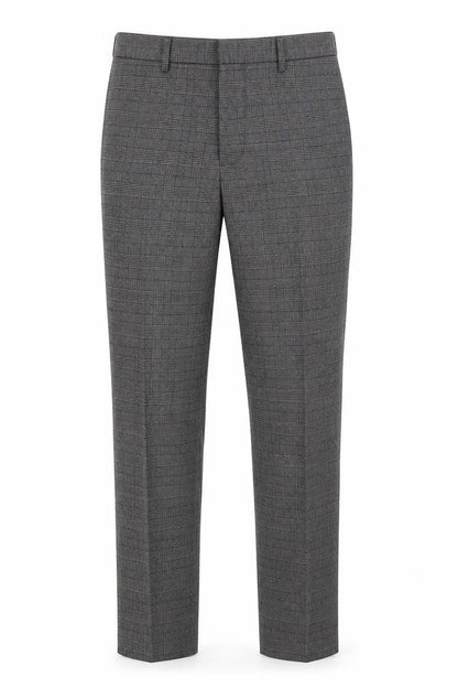 Marks & Spencer Men's Grey Slim Fit Check Trousers