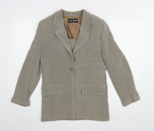 Beppe Bondi Women's Blazer Beige Size 14 Herringbone