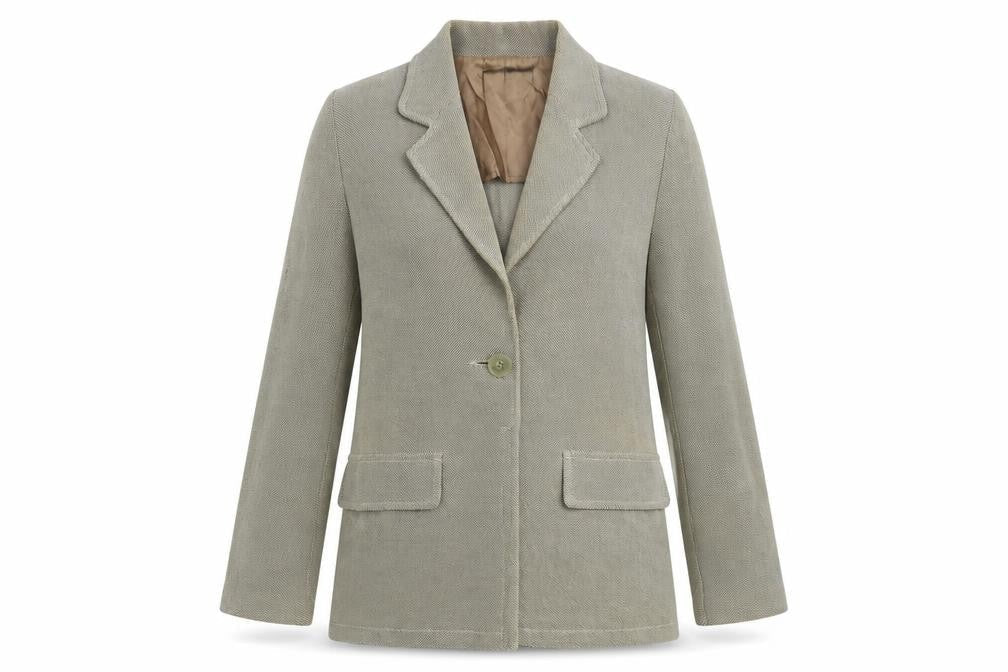 Beppe Bondi Women's Blazer Beige Size 14 Herringbone