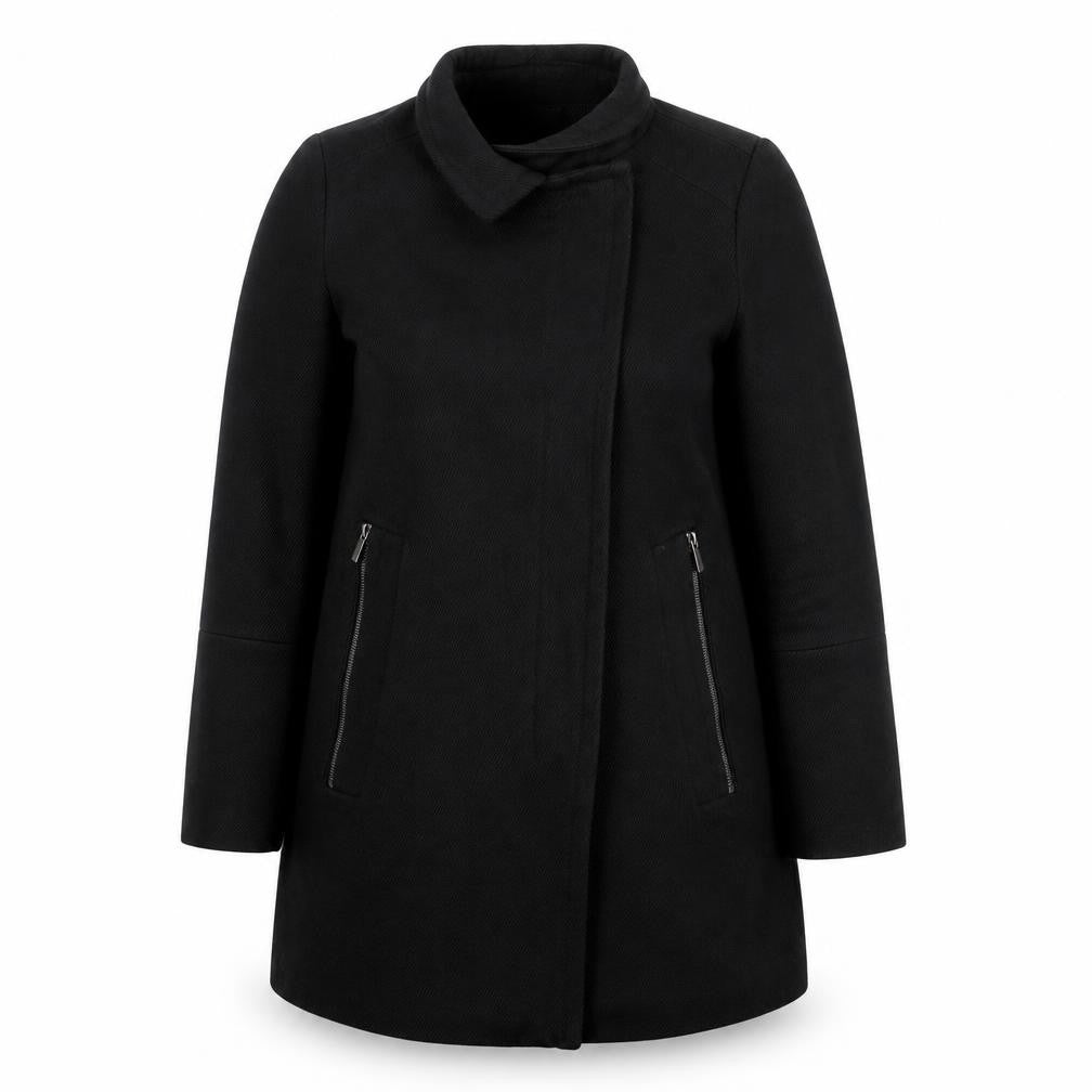 Next Women's Black Mid-Length Overcoat, Size 12