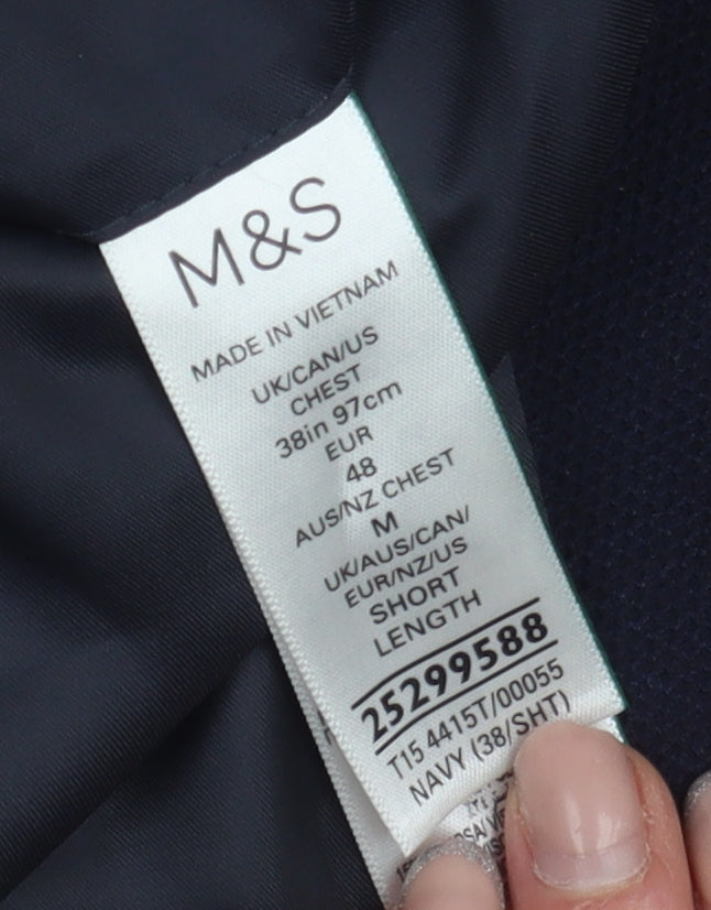 Marks and Spencer Men's Blue Blazer 38S Business