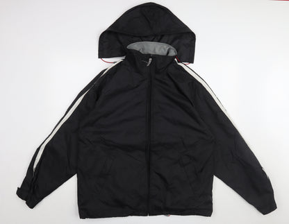 B&C Mens Collection Black Rain Jacket L