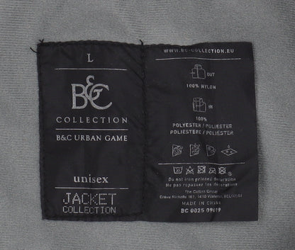 B&C Mens Collection Black Rain Jacket L