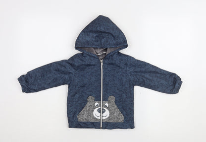 mick mack Blue Unisex Jacket 24 Months Hooded Winter