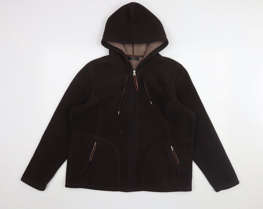 Bm Women's Brown Fleece Hooded Jacket M