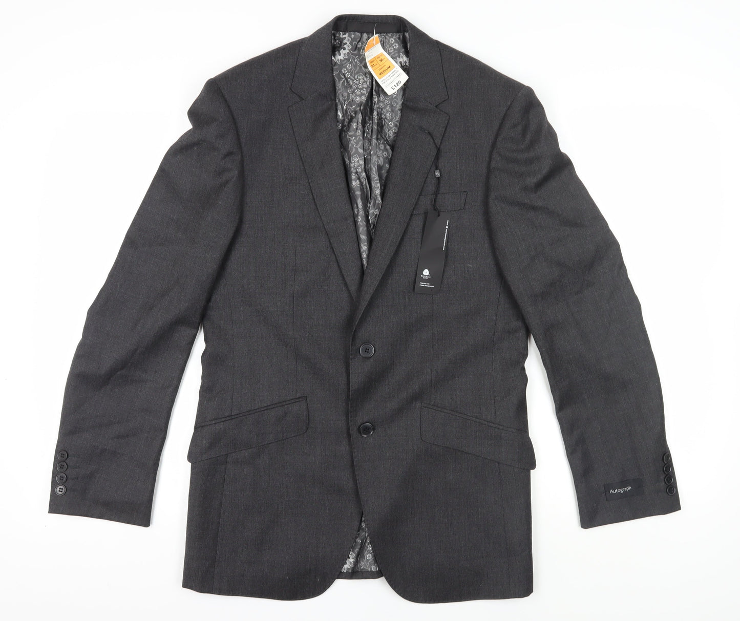 Marks and Spencer Men's Grey Blazer, Size 36R, Formal