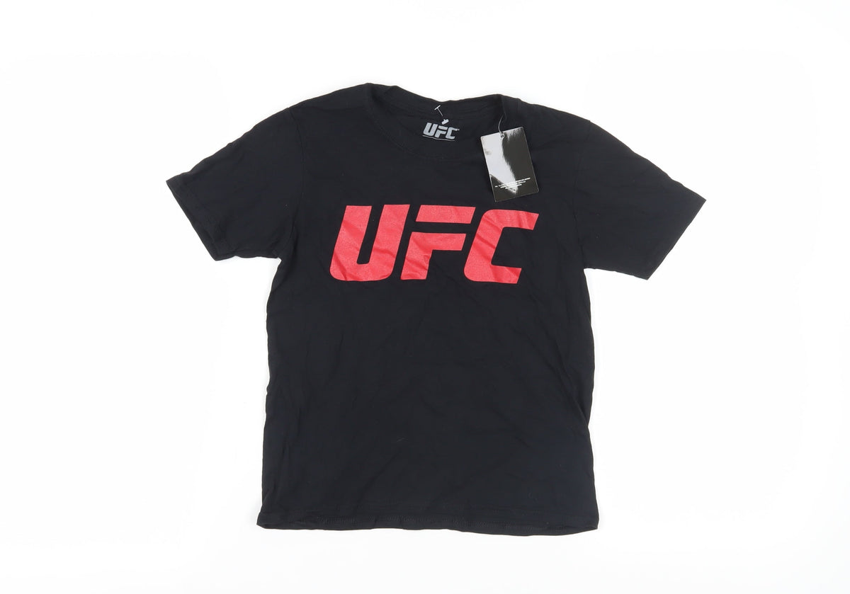 Additional front view of UFC boys’ black cotton t-shirt 7-8 years sports logo