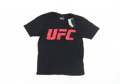 Additional front view of UFC boys’ black cotton t-shirt 7-8 years sports logo