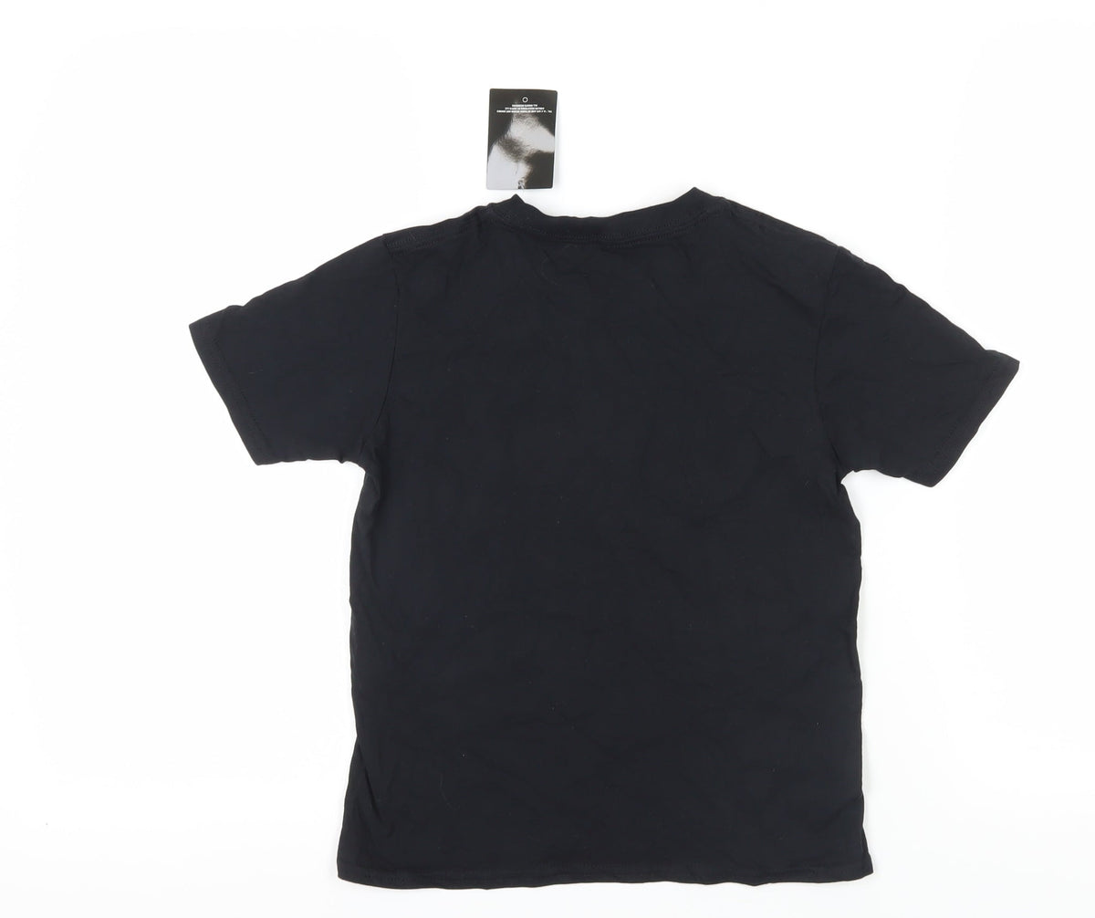Back view of UFC boys’ black cotton t-shirt 7-8 years sports logo