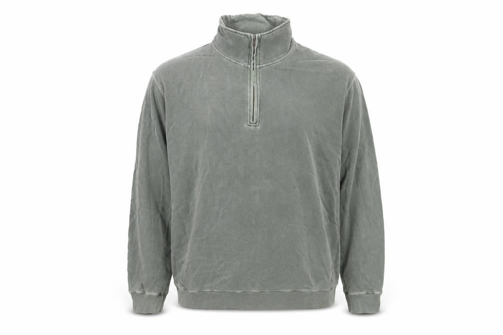 Lands' End Men's Green 1/4 Zip Sweatshirt, Size L, Cotton