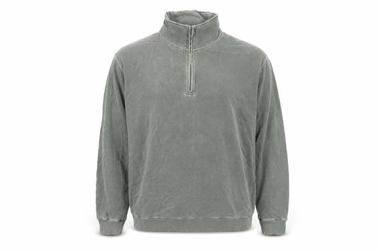 Lands' End Men's Green 1/4 Zip Sweatshirt, Size L, Cotton