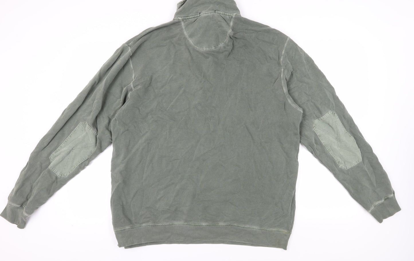 Lands' End Men's Green 1/4 Zip Sweatshirt, Size L, Cotton