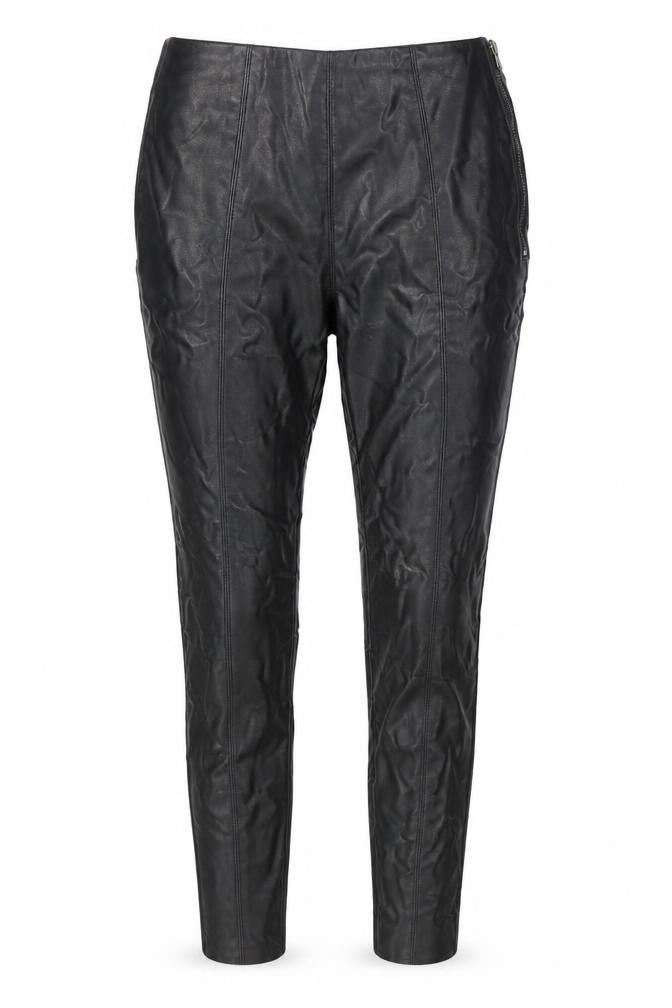 Topshop Women's Black Skinny Faux Leather Trousers Size 10