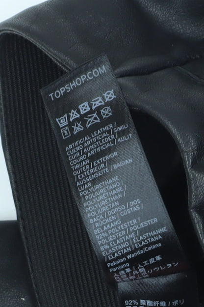 Topshop Women's Black Skinny Faux Leather Trousers Size 10