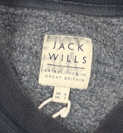 Jack Wills Women's Black Pullover Sweatshirt UK 6