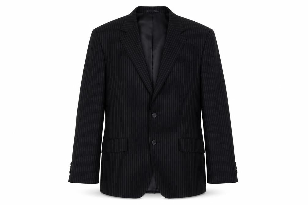 Burton Men's Black Pinstripe Blazer 42R Regular Fit