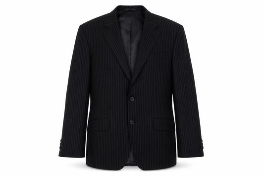 Burton Men's Black Pinstripe Blazer 42R Regular Fit