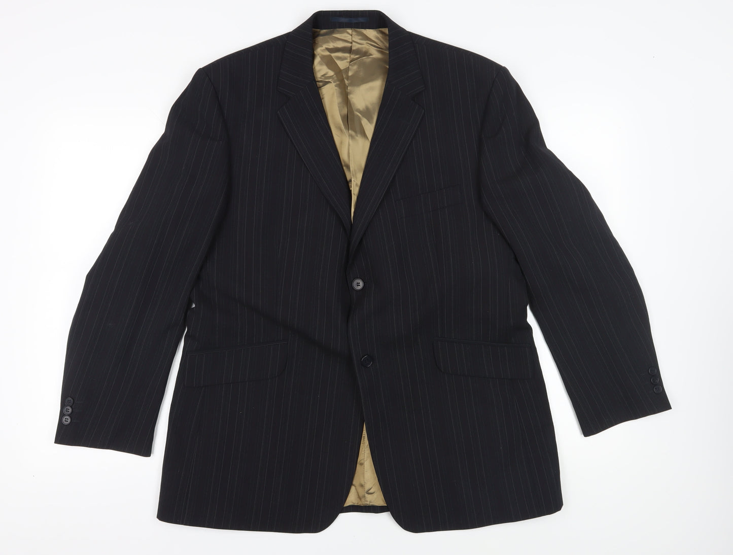 Burton Men's Black Pinstripe Suit Jacket 44S