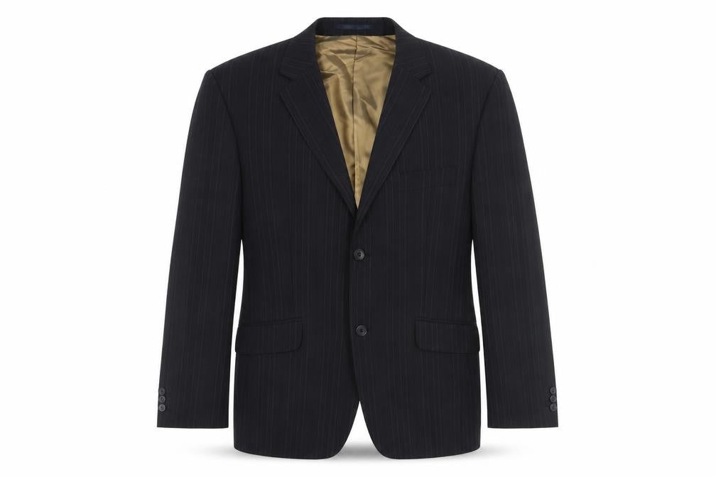 Burton Men's Black Pinstripe Suit Jacket 44S